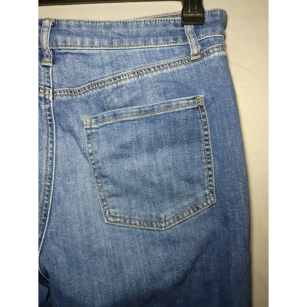 Chicos Wide Leg Jeans Womens 1R 30x31 Blue Denim High Rise Stovepipe Stretch - Picture 5 of 8